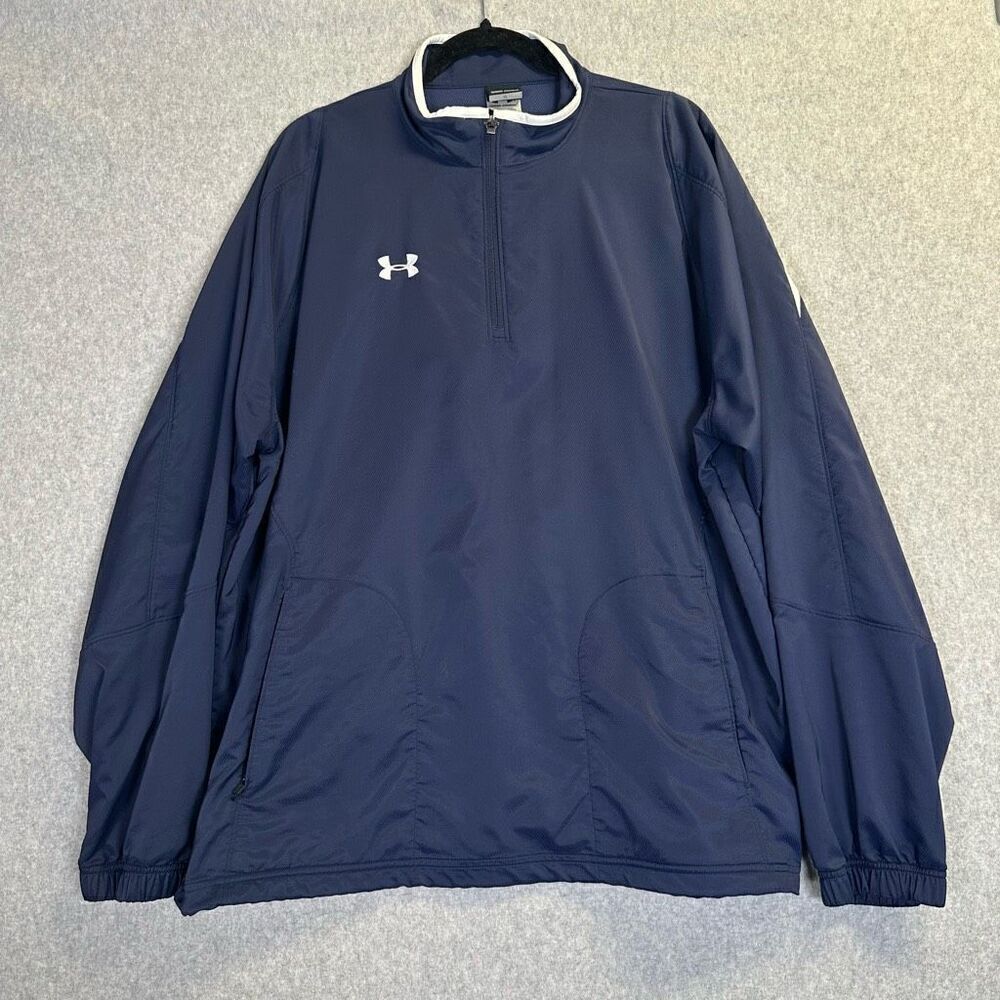 Under Armour quarter zip mens XL navy blue jacket pullover athletic gorpcore ath